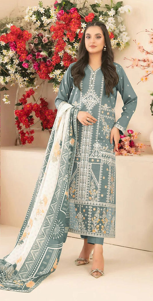 Fashion Dream Women Light Green Cotton Designer Suit Collection