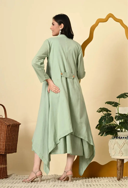 Pistachio Cowl Dress