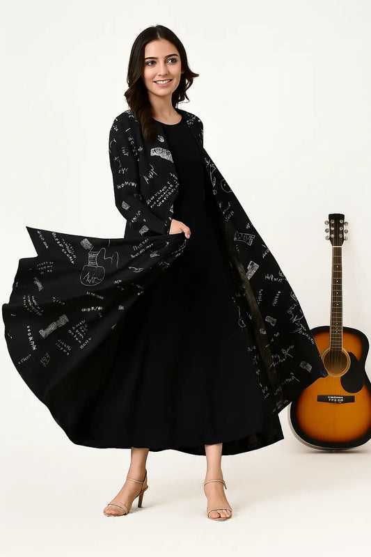 Abstract Print Jacket With Inner