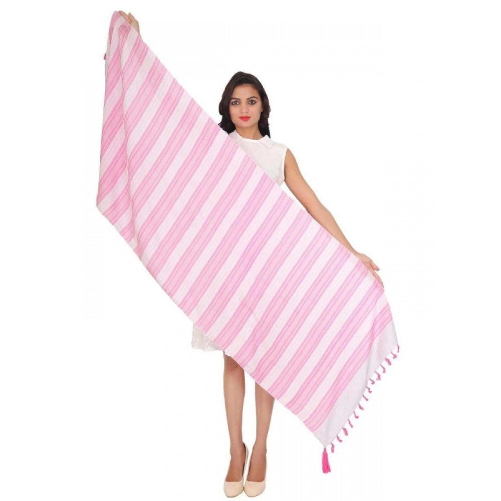 Viscose Straight Duppatta (Pink, Off White)