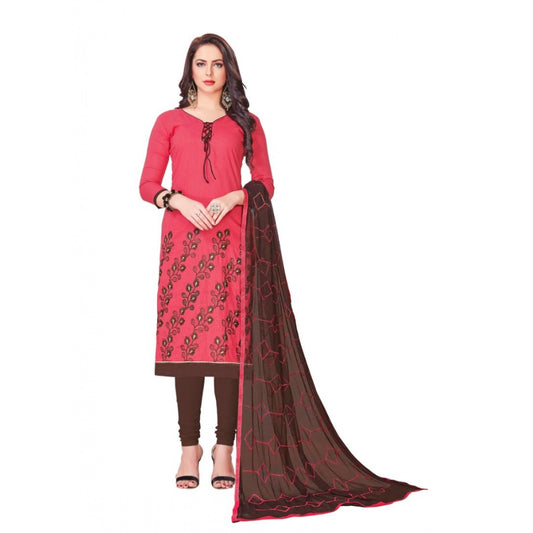 Slub Cotton Unstitched Salwar-Suit Material With Dupatta (Pige , 2-2.5mtrs)