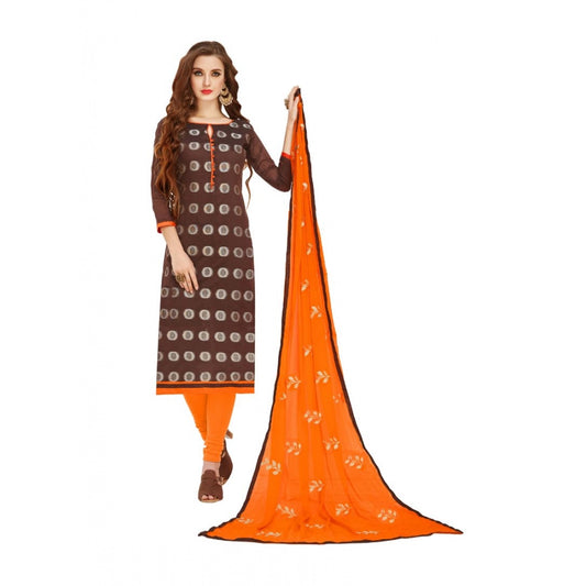 Brown Banarasi Jacquard Salwar Suit (2-2.5mtrs)