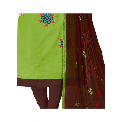 Glaze Cotton Unstitched Salwar-Suit Material With Dupatta (Green, 2 Mtr)