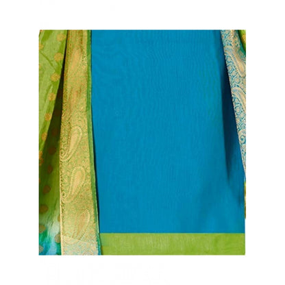 Slub Cotton Unstitched Salwar-Suit Material With Dupatta (Sky Blue, 2 Mtr)