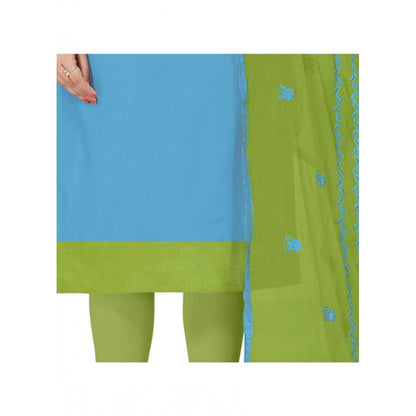 Modal Silk Unstitched Salwar-Suit Material With Dupatta (Sky Blue, 2 Mtr)