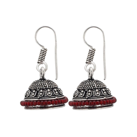 Alloy Hook Dangler Hanging Silver Plated Earrings-Silver