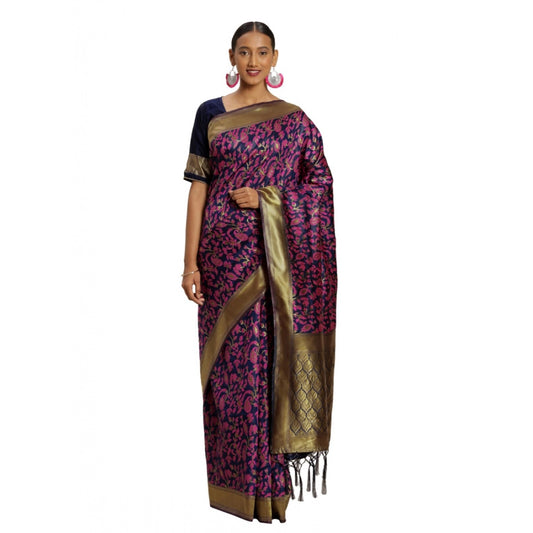 Banarasi silk Saree with Blouse (Multi, 5-6mtr)