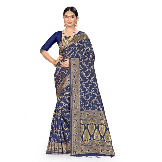 Banarasi Silk Saree (Neavy blue, 5-6mtrs)