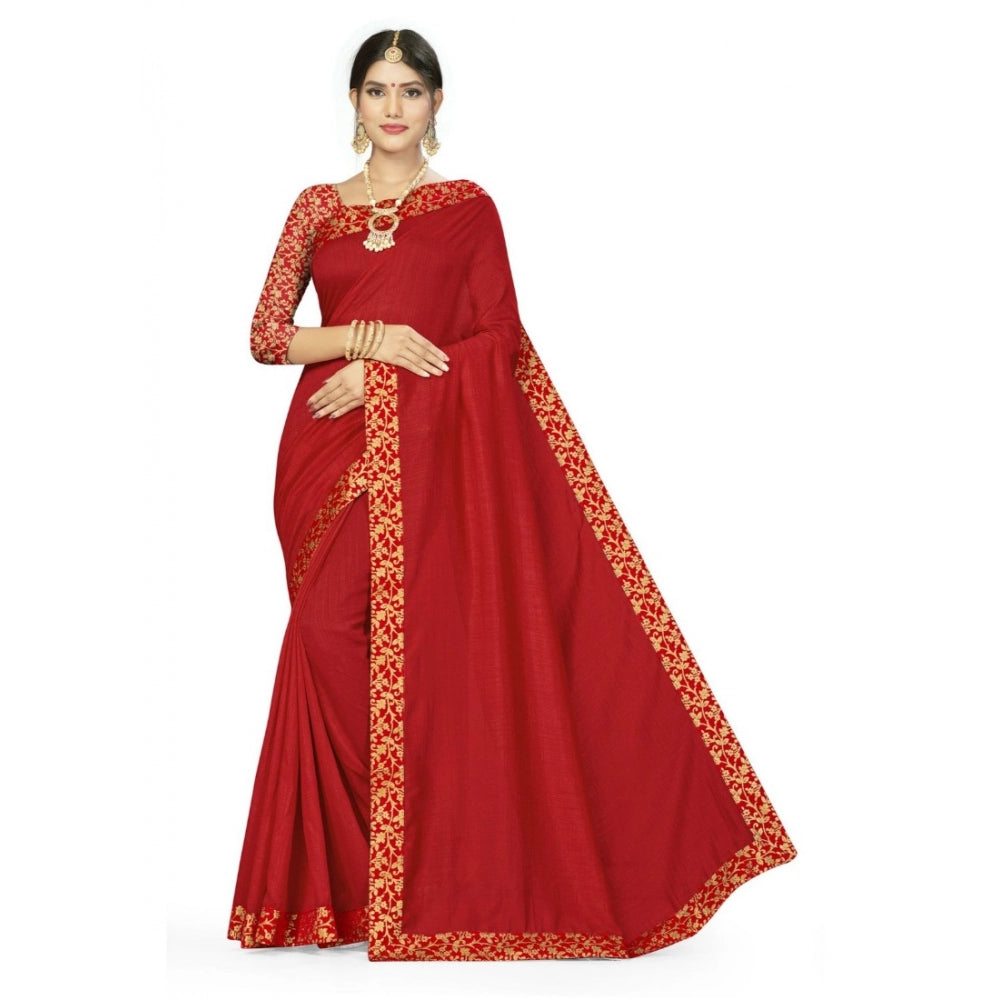 Silk Blend Saree (Red, 5-6mtrs)