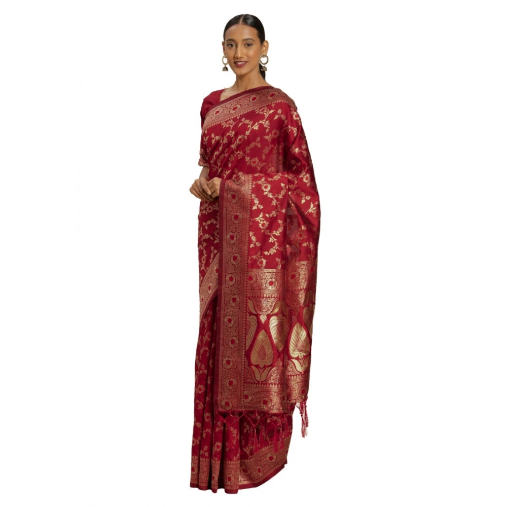 Banarasi Silk Saree (Red,5-6 Mtrs)