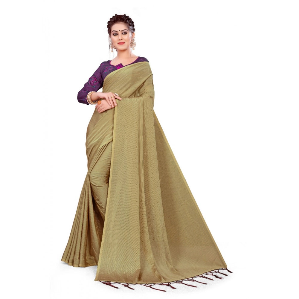 Heavy Georgette Saree(Beige ,5-6Mtrs)