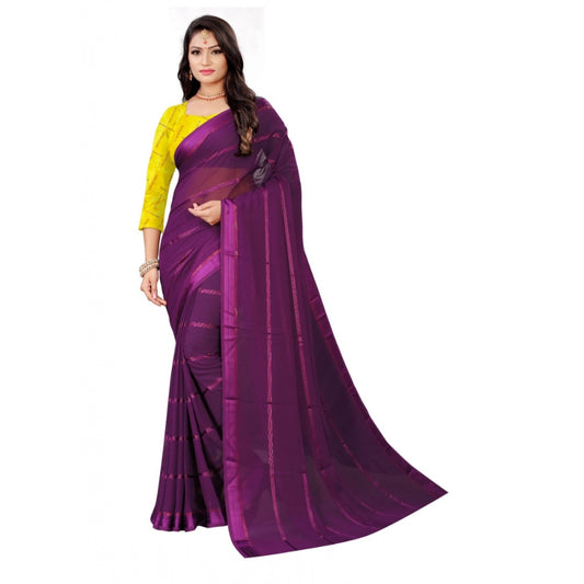 Georgette Silk Saree(Wine ,5-6Mtrs)