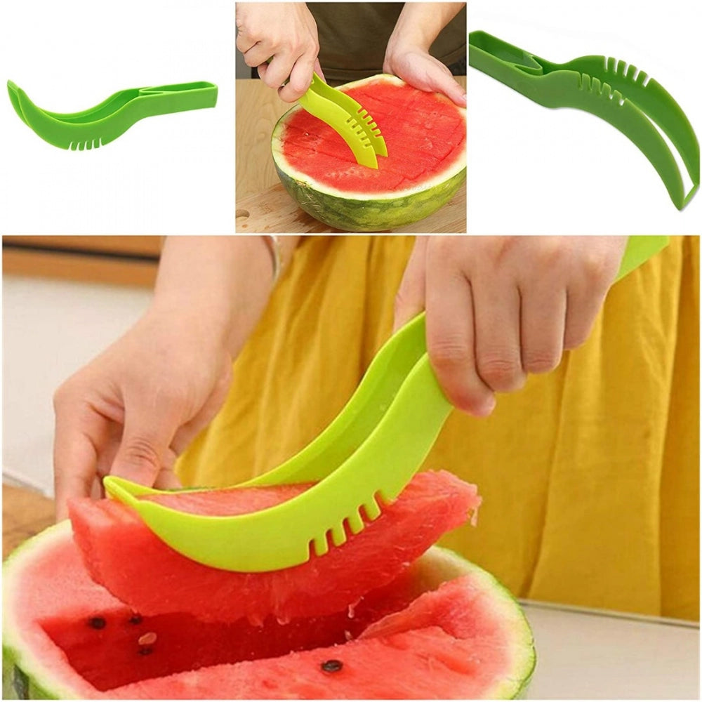 Generic Pack Of_3 Plastic Handle Watermelon Slicer Knife (Color: Assorted)