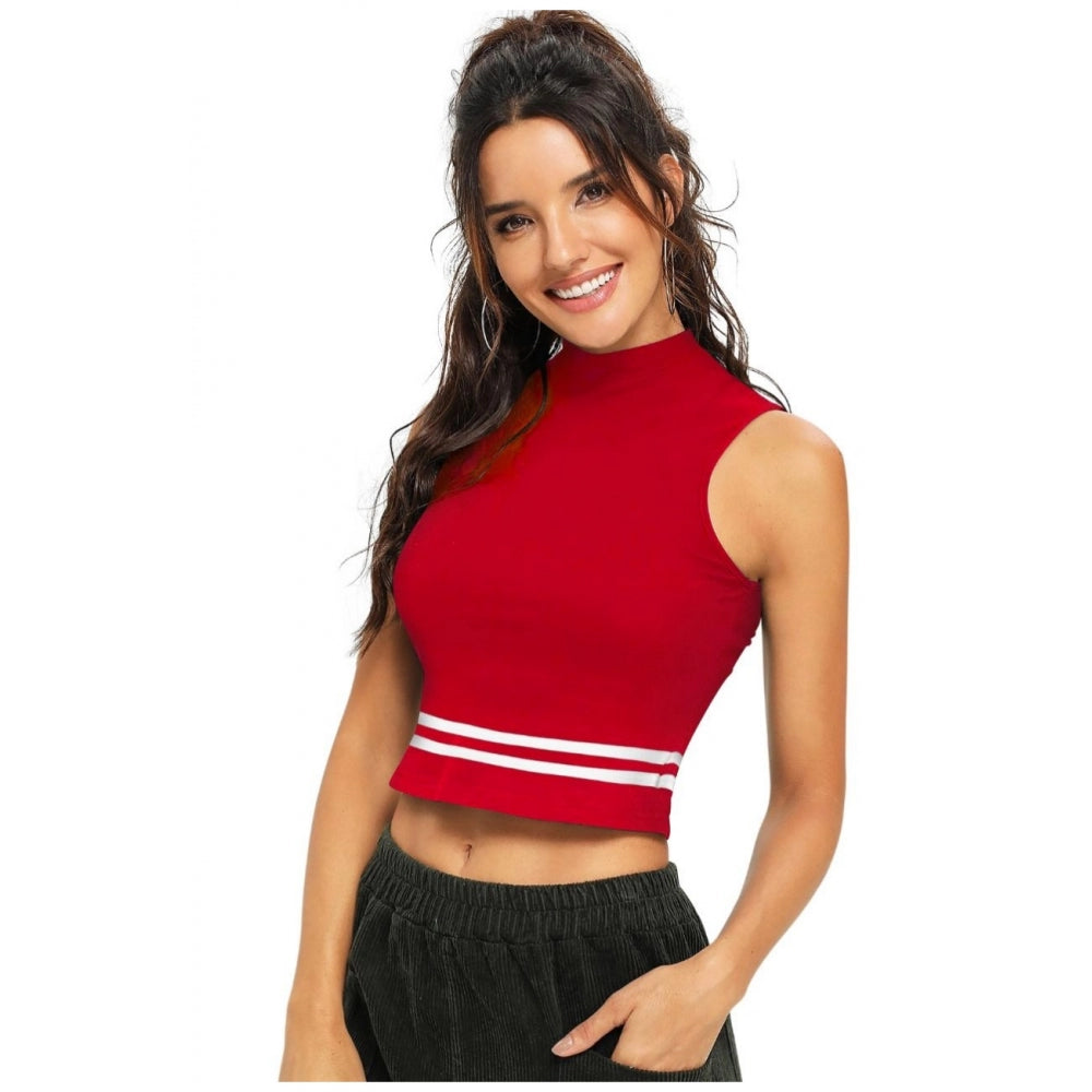 Polyester, Knitting Western Wear Tops (Red)