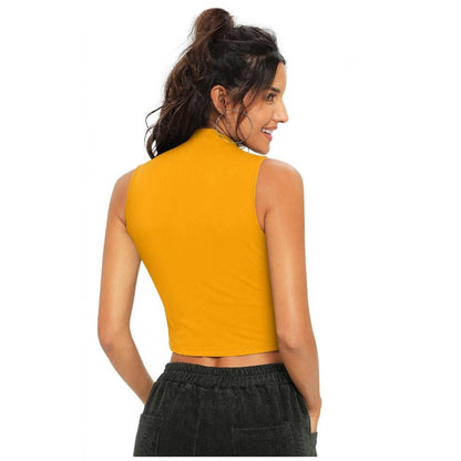 Polyester, Knitting Western Wear Tops (Yellow)