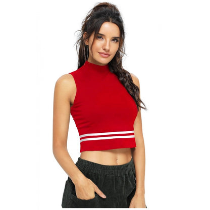 Polyester, Knitting Western Wear Tops (Red)