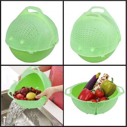 Generic Pack Of 2_Plastic Drainer Fruit Vegetable Basket (Color: Assorted)