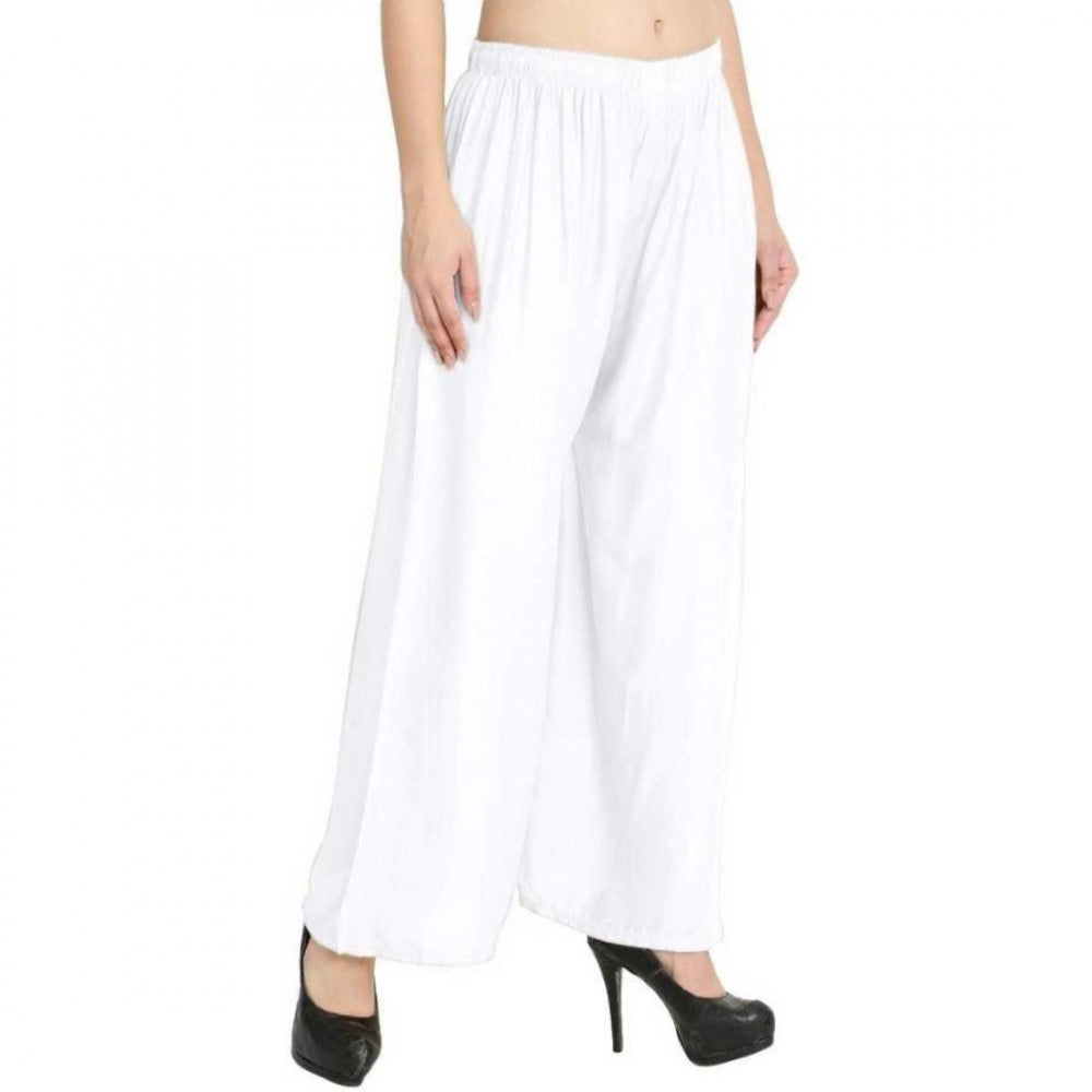 Generic Women's Rayon Palazzo (Color:White)