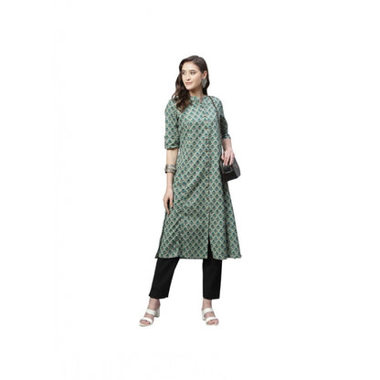 Cotton Printed Flex Kurti (Green, Cotton)