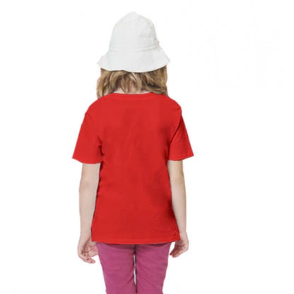 Generic Girls Cotton Rowdy Baby Half Sleeve TShirt (Red)