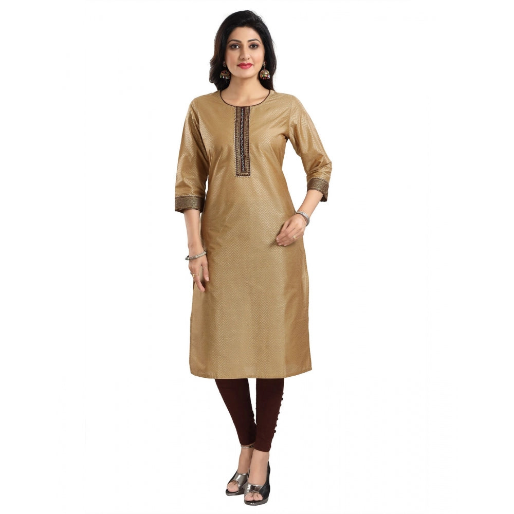 Beige Silk Blend Tunic Long Kurti