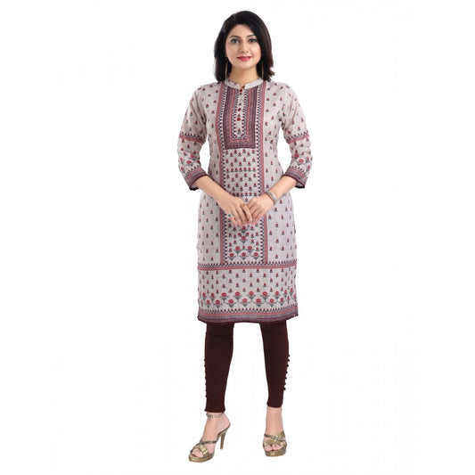 Beige Long Kurti for Women