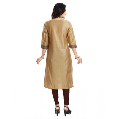 Beige Silk Blend Tunic Long Kurti