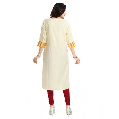 Yellow Viscose Blend Tunic Long Kurti