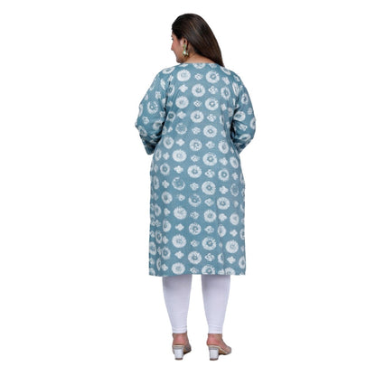 Office wear Golden Foil Capsule Straight Kurti (Light Blue)