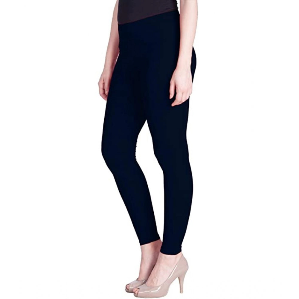 Generic Women's Cotton Stretchable Skin Fit Ankle Length Leggings (Navy Blue)