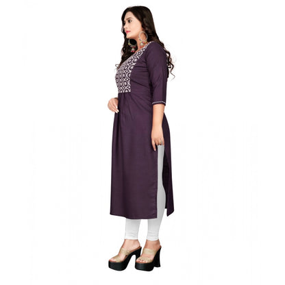 Cotton Embroidery Straight Kurti (Black)