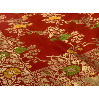 Silk Pure Zari weaving Duppatta (Maroon, Length: 2-2.3 M