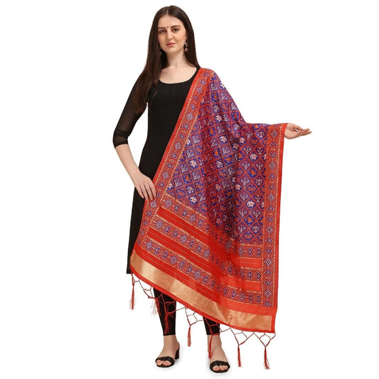 Silk Pure Zari weaving Duppatta (Purple, Length: 2-2.3 M