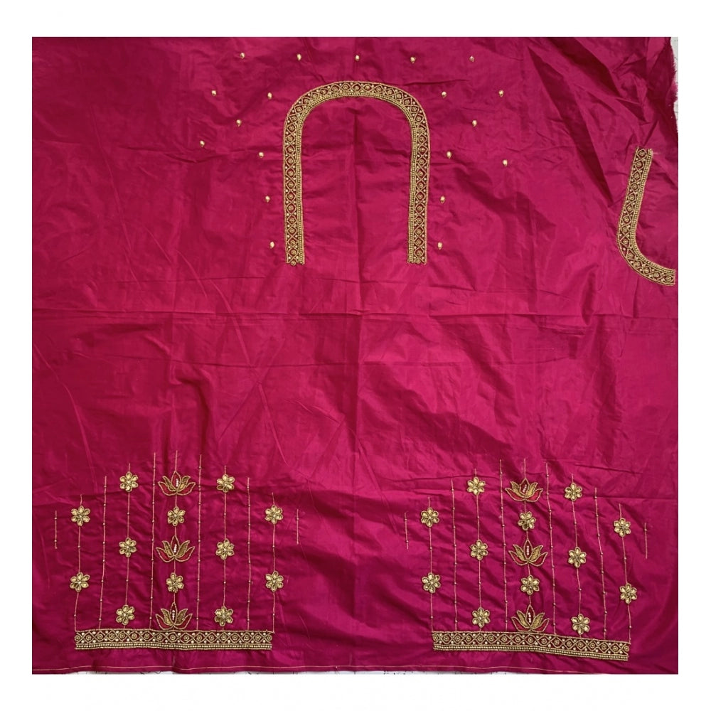 Cotton Silk Self Design Unstitched Blouse Piece (Pink, 80-100 cm)