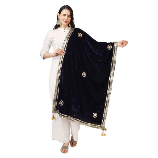 Velvet Gotta Patti Dupatta (Blue, Length: 2.25 to 2.50