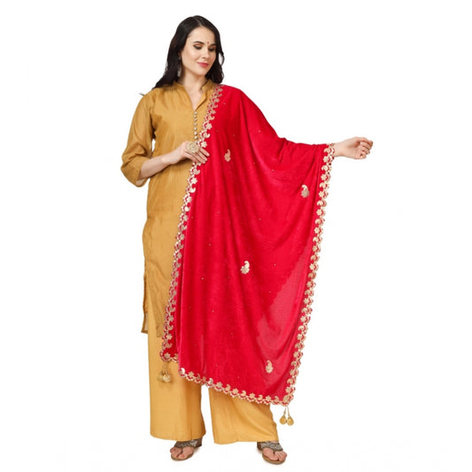 Velvet Gotta Patti Dupatta (Pink, Length: 2.25 to 2.50