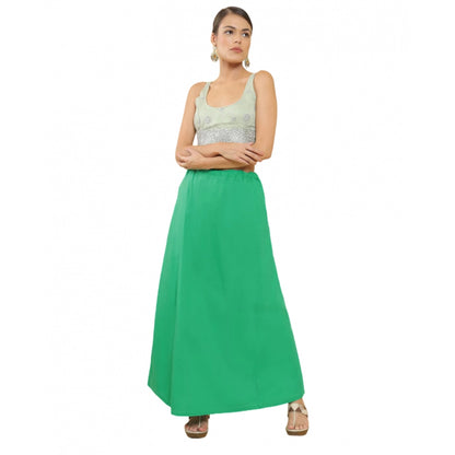 Generic Women's Cotton Solid Free Size Petticoat (Green)