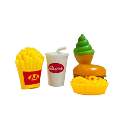 Generic Plastic Doll Set With Fast Food Accessories (Yellow)