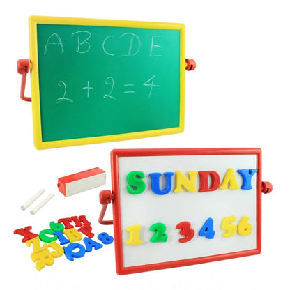 Generic Plastic 2 In 1 Magnetic Alphabets  Numbers Comem Writing Board For Kids (Multicolor)