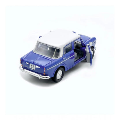 Generic Plastic Old Model Fiat Openable Doors Pull Back Action Collectible Car For Kids (Blue)