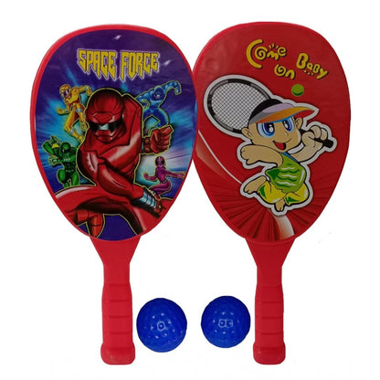 Generic Plastic Racket Set For Kids Indoor Outdoor Table Tennis (Red)