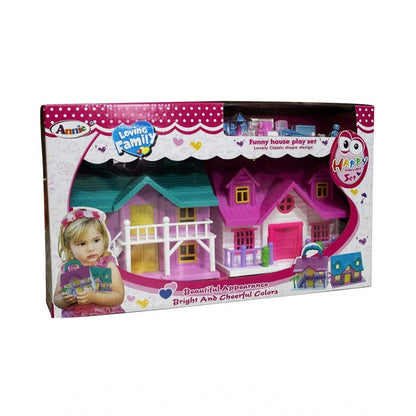 Generic Plastic Dollhouse For Girls 2 Room Set (Pink)