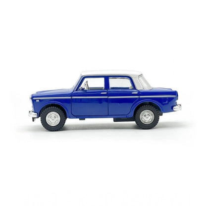 Generic Plastic Old Model Fiat Openable Doors Pull Back Action Collectible Car For Kids (Blue)