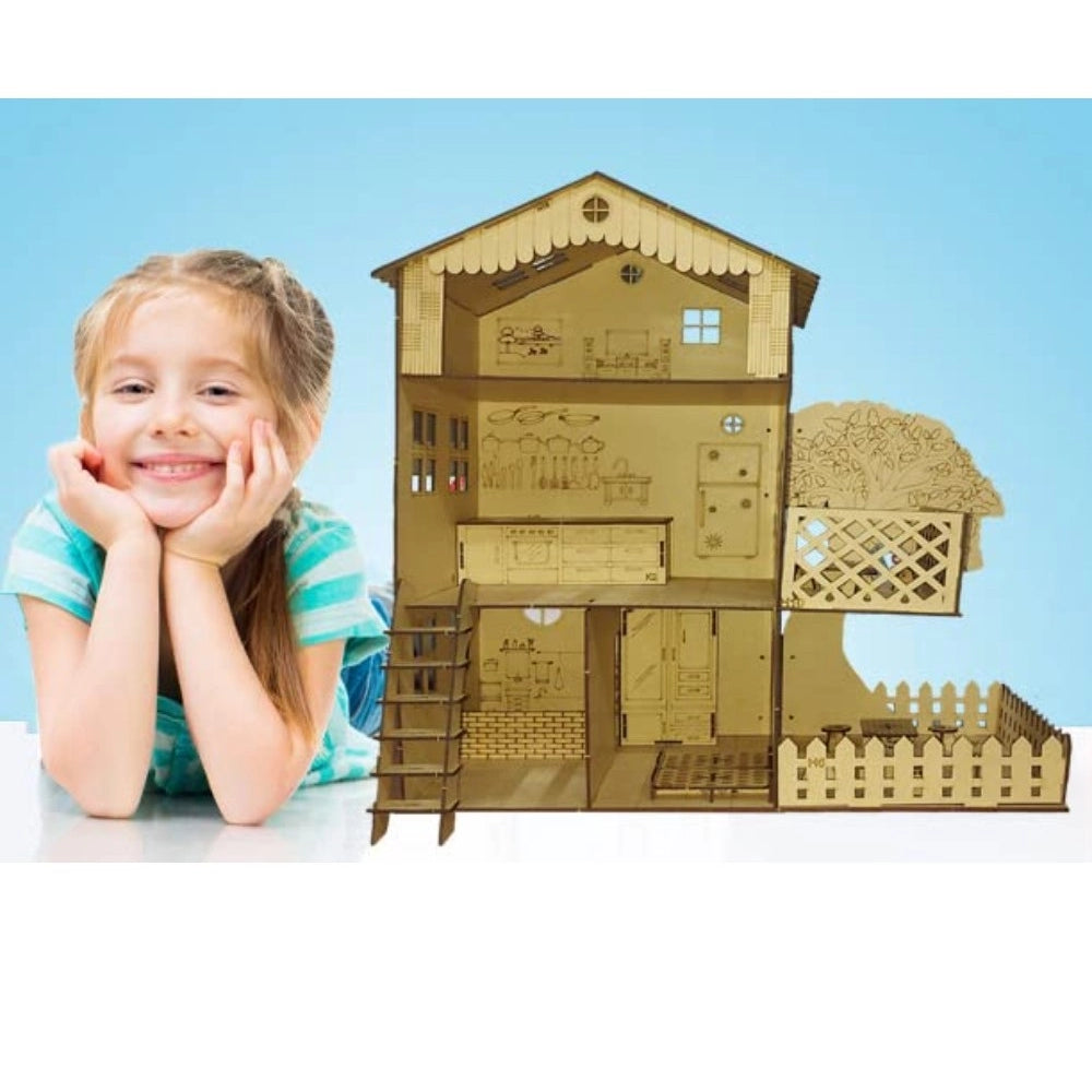 Generic Plastic Dollhouse For Girls With Furniture (Assorted)