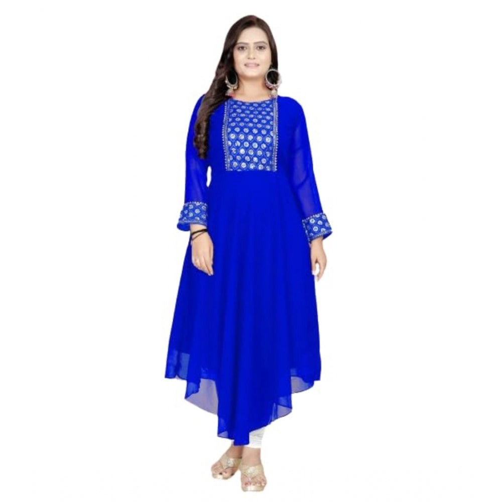 Georgette Embroidered Kurti (RoyalBlue)