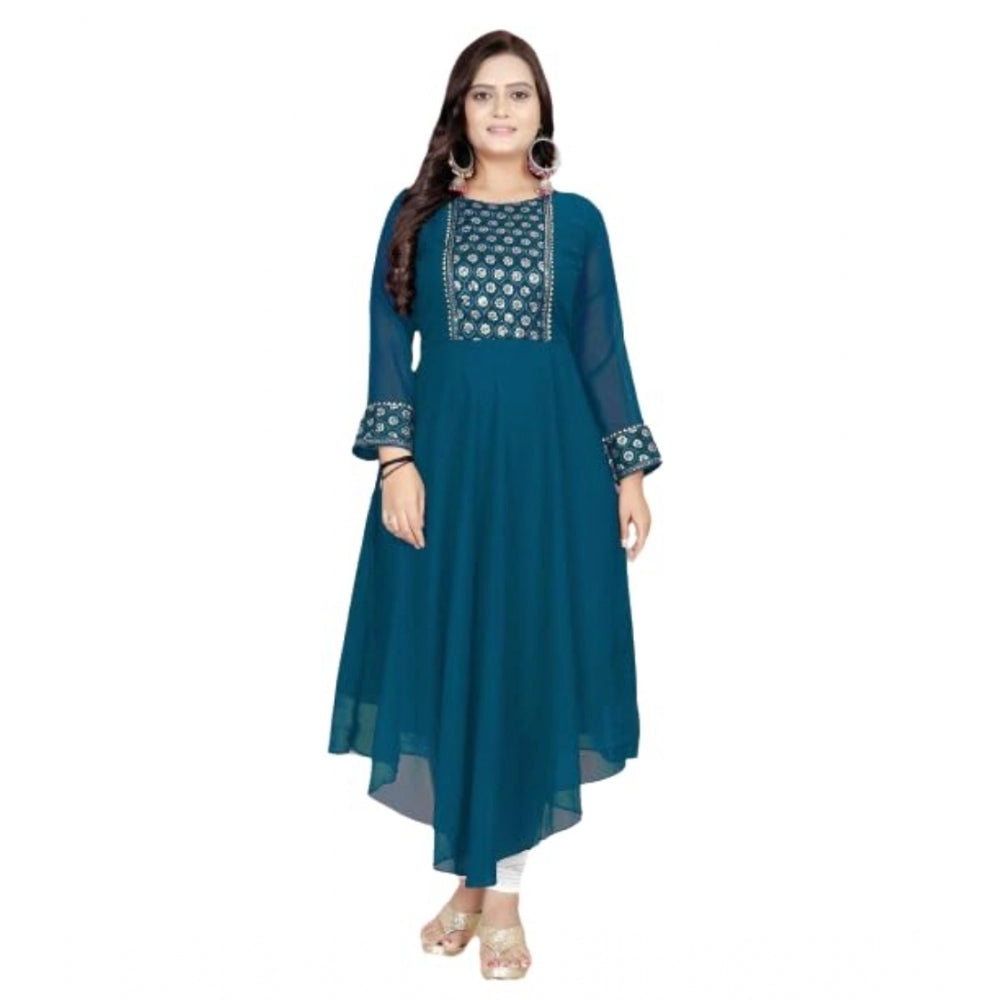 Georgette Embroidered Kurti (Rama)