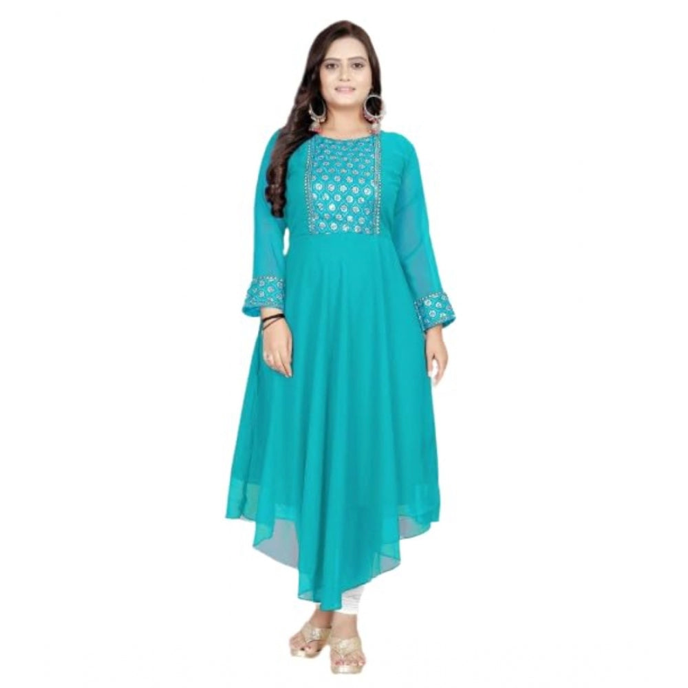 Georgette Embroidered Kurti (Rama)