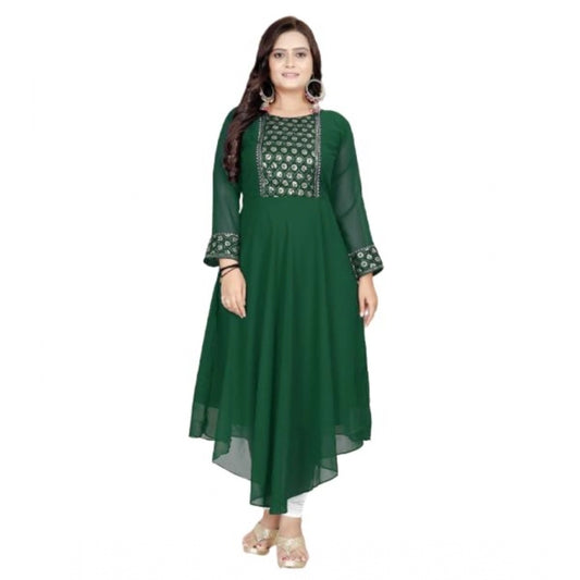 Georgette Embroidered Kurti (Green)