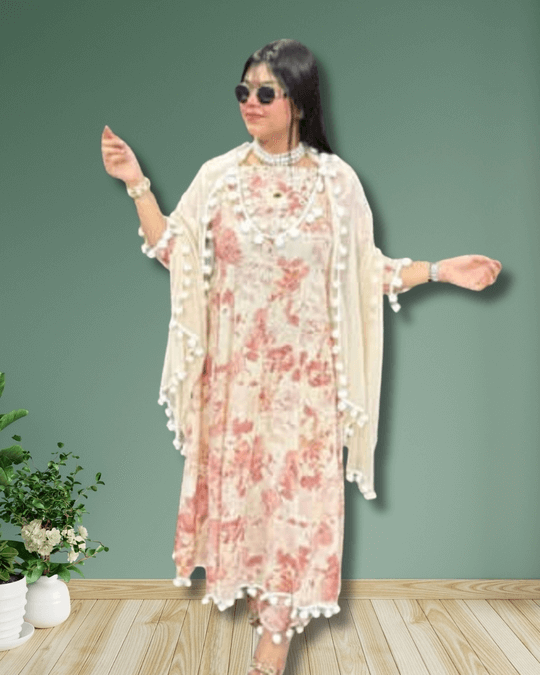 Pom Pom Anarkali Suit for Women