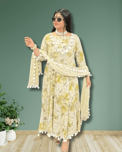 Pom Pom Anarkali Suit for Women